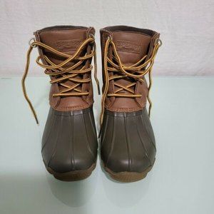 Sperry Avenue Duck Boots Brown/Tan BOYS Size 2M, UK 1,  EUR 33.5 YB55933 GREAT